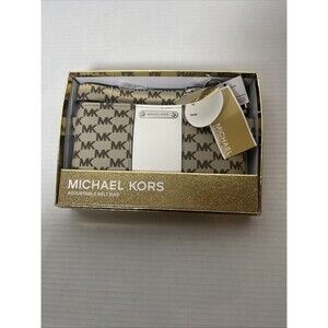 NEW Michael Kors Belt Bag MK‎ Logo Brown Gift Set Size S/M Adjustable